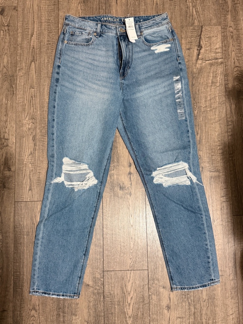 American Eagle Outfitters Distressed Light Blue Boyfriend Jeans